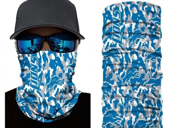 CAMO DETROIT LIONS FACE MASK BANDANAS