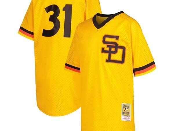 Dave Winfield San Diego Padres Youth Cooperstown Collection Mesh Batting Practice Jersey - Gold