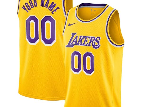 Los Angeles Lakers Nike Custom Swingman Jersey Gold - Icon Edition