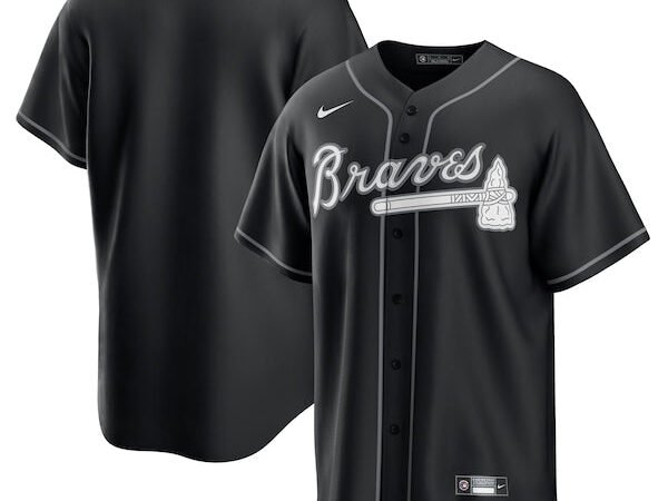 Atlanta Braves Nike Lights Out Replica Jersey - Black