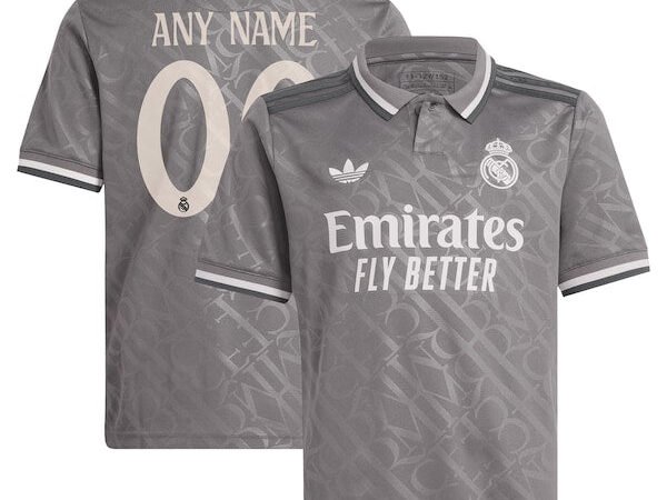 Los Merengues adidas Originals Youth 2024/25 Third Replica Custom Jersey - Charcoal
