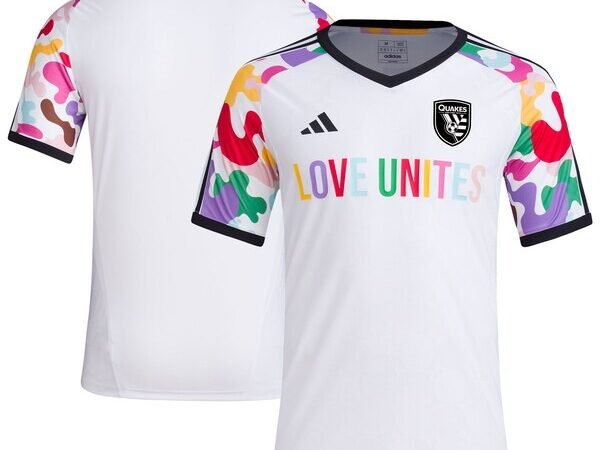 San Jose Earthquakes adidas 2024 Pride Pre-Match Top - White