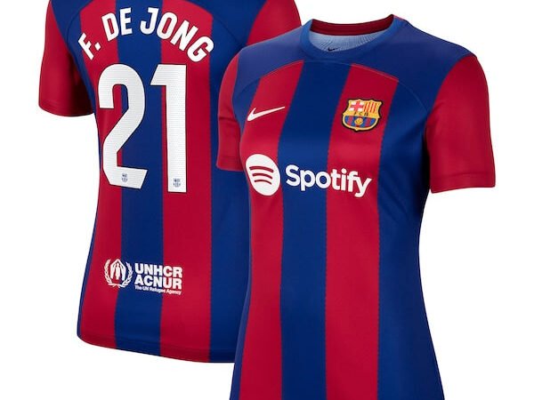 Frenkie de Jong Barcelona Nike Women's 2023/24 Home Replica Jersey - Royal
