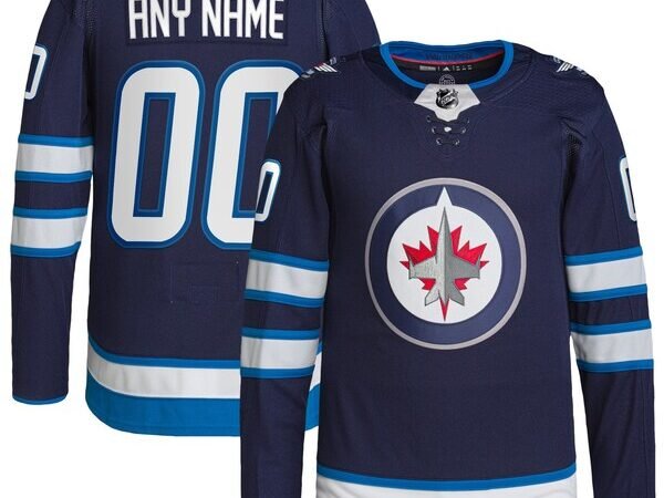 Winnipeg Jets adidas  Home  Primegreen Authentic Custom Jersey - Navy