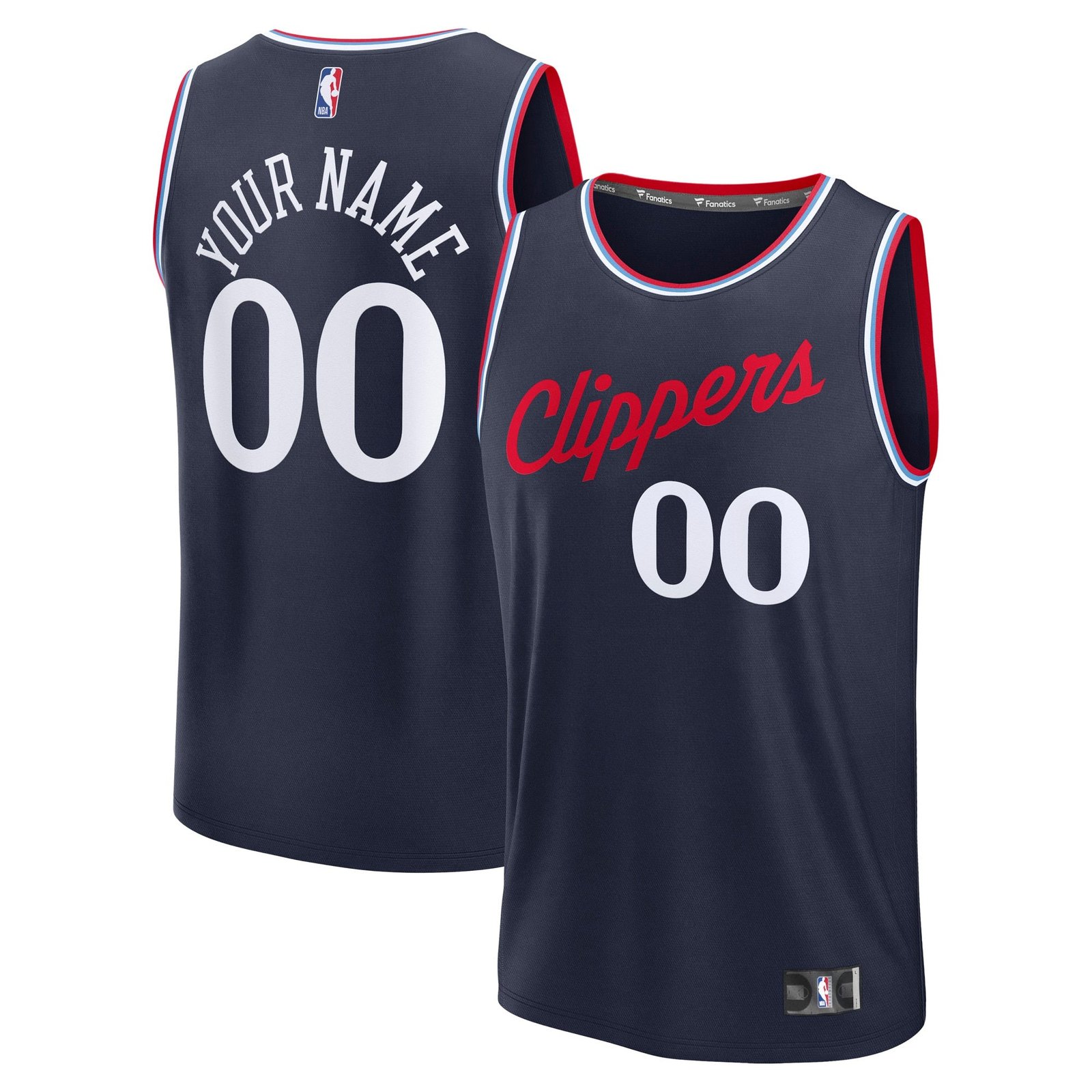 LA Clippers Youth Fast Break Custom Replica Jersey - Red - Statement Edition/White/Navy