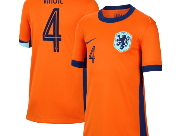 Virgil van Dijk Netherlands National Team Nike Youth 2024 Home Replica Jersey - Orange