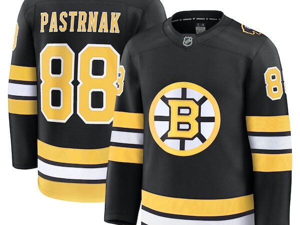 David Pastrnak Boston Bruins  Home Premium Player Jersey - Black/White