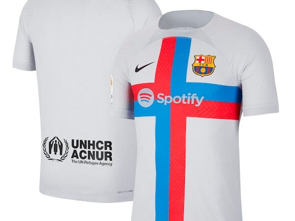Barcelona Nike 2022/23 Third Vapor Match Authentic Blank Jersey - Gray