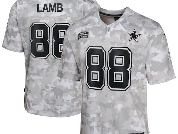 CeeDee Lamb Dallas Cowboys Nike Youth 2024 Salute to Service Game Jersey - Arctic Camo