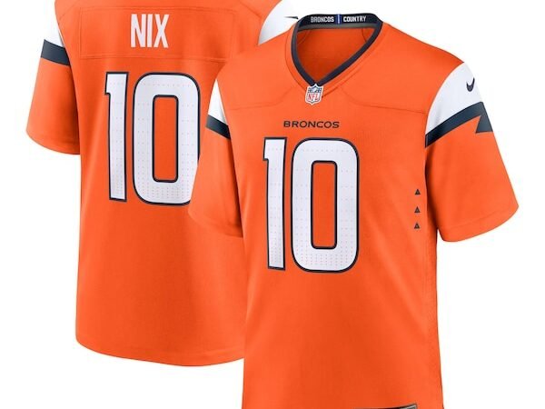 Bo Nix Denver Broncos Nike Youth Team Game Jersey - Orange