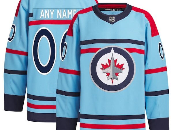 Winnipeg Jets adidas Anniversary Primegreen Authentic Custom Jersey - Light Blue