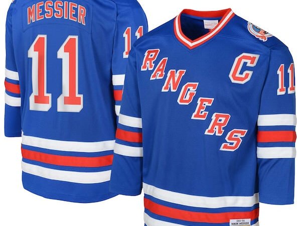 Mark Messier New York Rangers  Preschool Captain Patch 1993-94 Blue Line 2.0 Player Jersey - Powder Blue