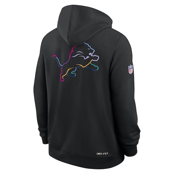 Detroit Lions Nike 2025 NFL Crucial Catch Sideline Standard Issue Dri-FIT Hoodie - Black