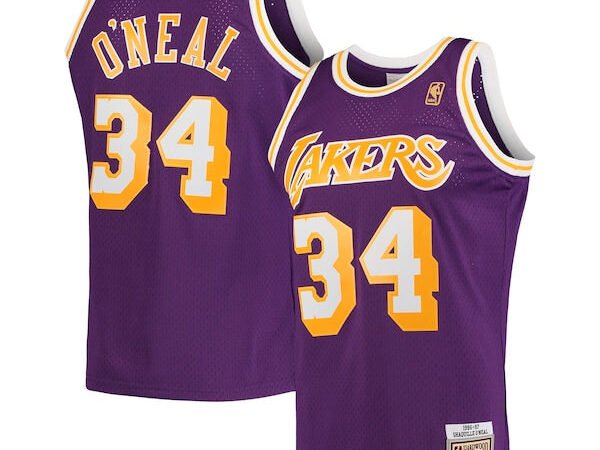 Shaquille O'Neal Los Angeles Lakers  Hardwood Classics Swingman Jersey - Purple/Royal/Gold