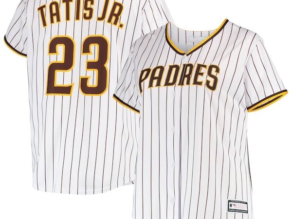 Fernando Tatis Jr. San Diego Padres Women's Plus Size Replica Player Jersey - White/Brown
