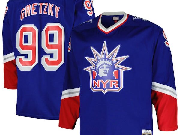 Wayne Gretzky New York Rangers Big & Tall Blue Line Player Jersey - Blue