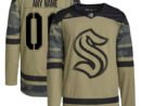 Seattle Kraken adidas Military Appreciation Team Authentic Custom Practice Jersey - Camo
