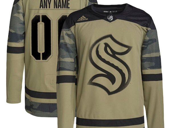 Seattle Kraken adidas Military Appreciation Team Authentic Custom Practice Jersey - Camo