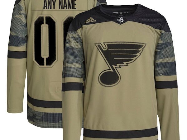 St. Louis Blues adidas Military Appreciation Team Authentic Custom Practice Jersey - Camo