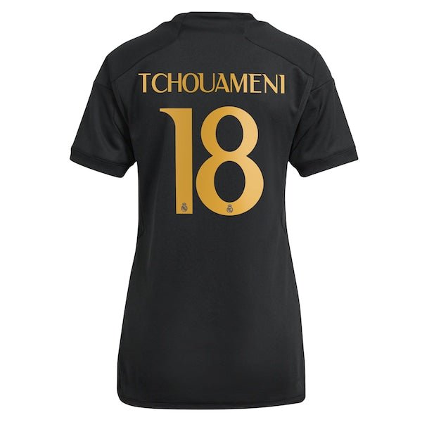 Aurélien Tchouaméni Los Merengues adidas Women's 2023/24 Third Replica Player Jersey - Black