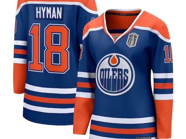 Zach Hyman Edmonton Oilers  Women's 2025 Stanley Cup Final Home Breakaway Jersey - Royal