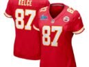 Travis Kelce Kansas City Chiefs Nike Women's Super Bowl LVII Patch Game Jersey - Red