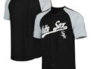 Chicago White Sox Stitches Button-Down Raglan Fashion Jersey - Black