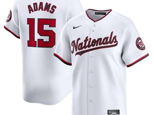Riley Adams Washington Nationals Nike Home Limited Player Jersey - White