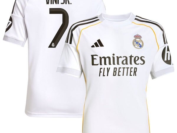 Vini Jr. Los Merengues adidas Youth 2025/26 Home Replica Jersey - White/Blue