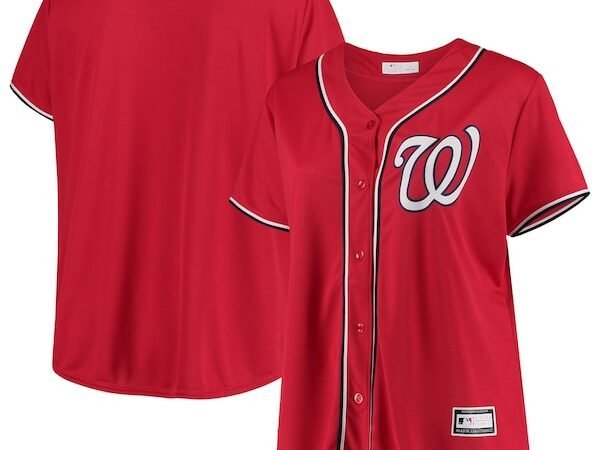 Washington Nationals Women's Plus Size Alternate Replica Team Jersey - Red
