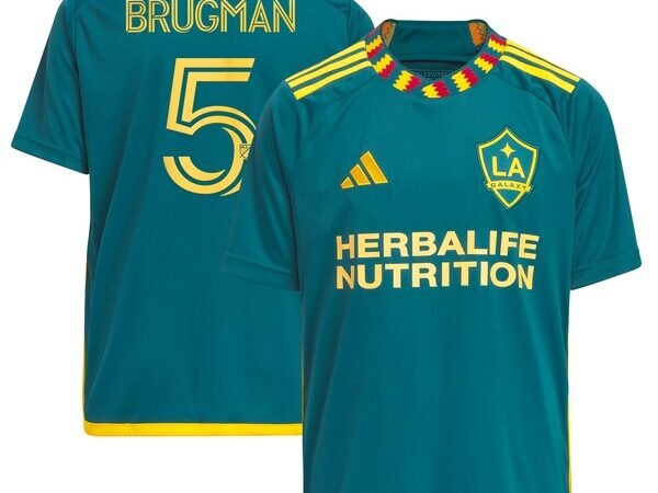 Gastón Brugman LA Galaxy adidas Youth 2024 LA Kit Replica Player Jersey - Green