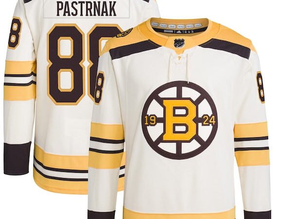 David Pastrnak Boston Bruins adidas  Primegreen Authentic Pro Player Jersey - Cream