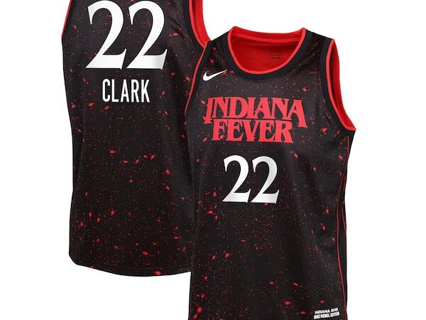 Caitlin Clark Indiana Fever Nike Youth Stranger Things Victory Jersey - Rebel Edition - Black