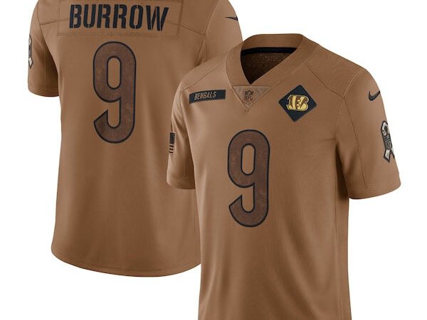 Joe Burrow Cincinnati Bengals Nike 2023 Salute To Service Limited Jersey - Brown