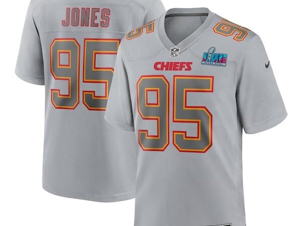 Chris Jones Kansas City Chiefs Nike Super Bowl LVII Patch Atmosphere Fashion Game Jersey - Gray