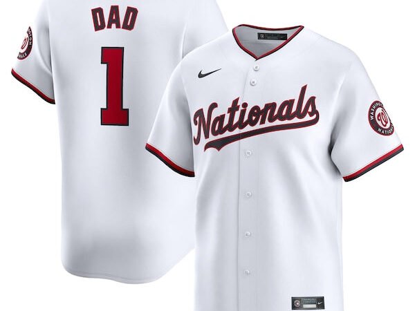 Washington Nationals Nike #1 Dad Home Limited Jersey - White
