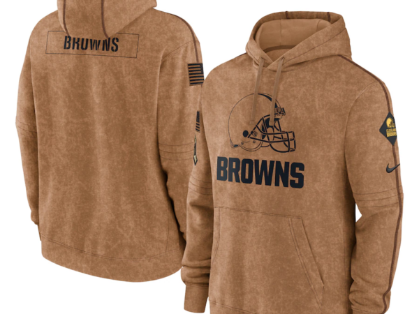 Cleveland Browns Men's Nike Brown 2023 Salute To Service Club Pullover Hoodie