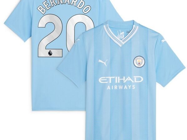 Bernardo Silva Manchester City Puma Women's 2023/24 Home Replica Player Jersey - Sky Blue