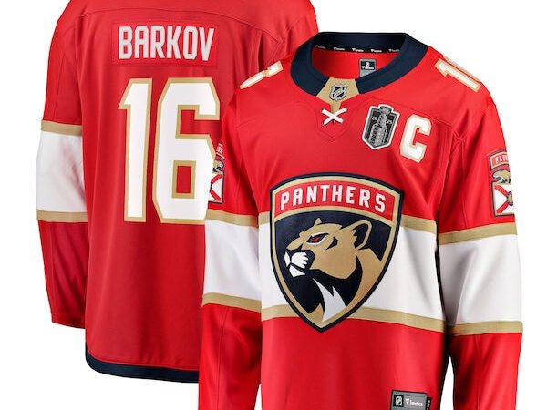 Aleksander Barkov Florida Panthers  2025 Stanley Cup Final Home Breakaway Player Jersey - Red