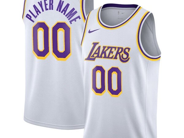 Los Angeles Lakers Nike 2020/21 Swingman Custom Jersey - Association Edition - White