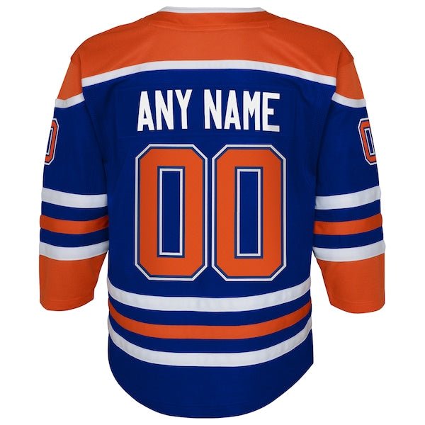 Edmonton Oilers Youth 2025 Stanley Cup Final Home Premier Custom Jersey - Royal