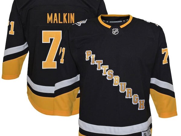 Evgeni Malkin Pittsburgh Penguins Youth 2021/22 Alternate Premier Player Jersey - Black