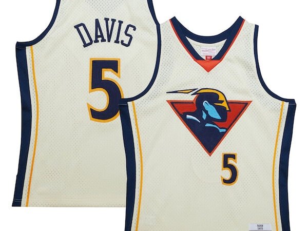 Baron Davis Golden State Warriors Chainstitch Swingman Jersey - Cream
