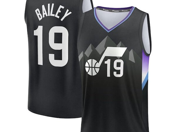 Ace Bailey Utah Jazz  Youth 2025 NBA Draft First Round Pick Fast Break Replica Jersey - Statement Edition - Black
