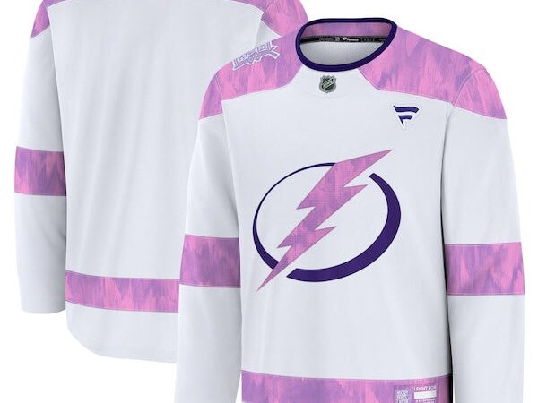 Tampa Bay Lightning  2024 Hockey Fights Cancer Practice Jersey - White