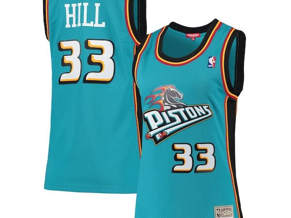 Grant Hill Detroit Pistons Women's 1998/99 Hardwood Classics Swingman Jersey - Teal