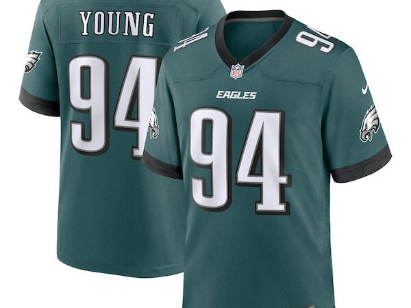 Byron Young Philadelphia Eagles Nike Team Game Jersey - Midnight Green