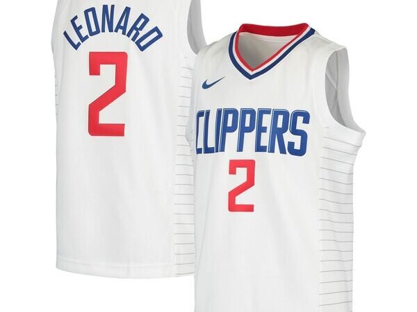 Kawhi Leonard LA Clippers Nike Youth 2020/21 Swingman Jersey - Association Edition - White/Royal