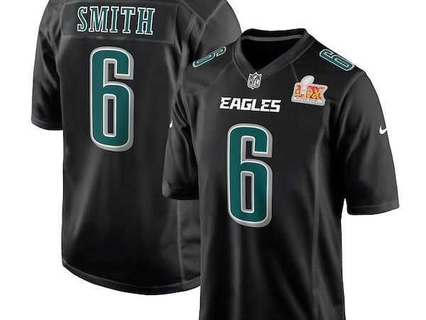 DeVonta Smith Philadelphia Eagles Nike Super Bowl LIX Fashion Game Player Jersey - Carbon Black