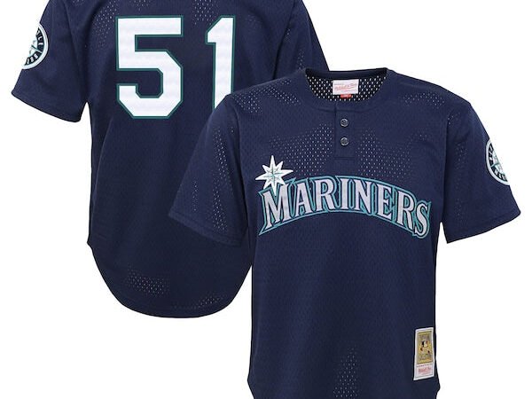 Ichiro Suzuki Seattle Mariners  Youth Cooperstown Collection Mesh Batting Practice Jersey - Navy
